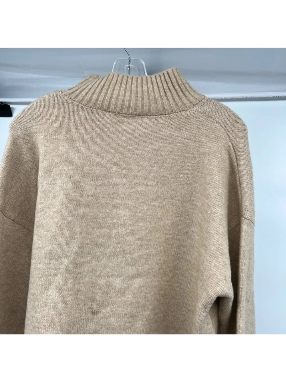 Double Zero Womens Knit Sweater Tan Mock Neck Size Large